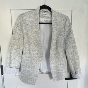 Calvin Klein Tweed White Blazer Jacket  size 12